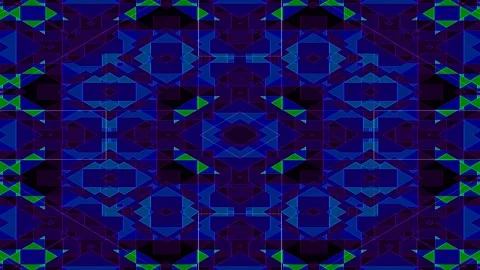 Dark Multicolor Techno Geometric Pattern Motion Loop Stock Footage 197489877
