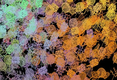 Dark Multicolor vector abstract backdrop with trees, branches. Stock Illustration