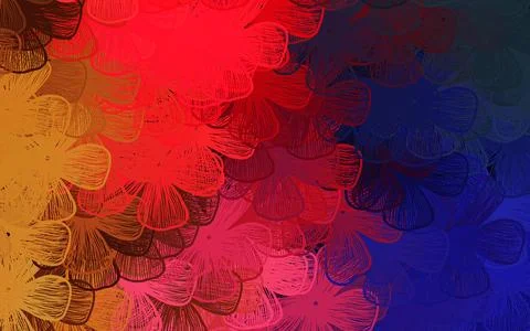 Dark Multicolor vector abstract backdrop with trees, branches. Stock Illustration