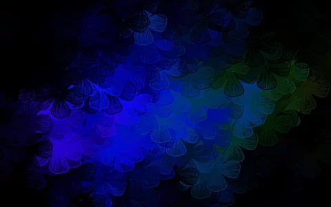 Dark Multicolor vector abstract pattern with trees, branches. イラスト素材