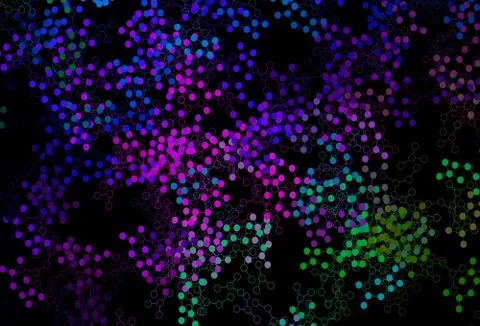 Dark Multicolor vector backdrop with artificial intelligence data. Stock Illustration
