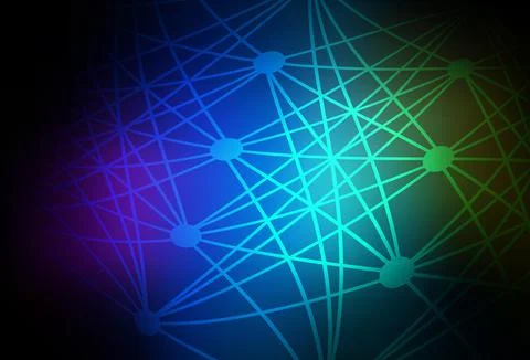 Dark Multicolor vector backdrop with artificial intelligence data. イラスト素材