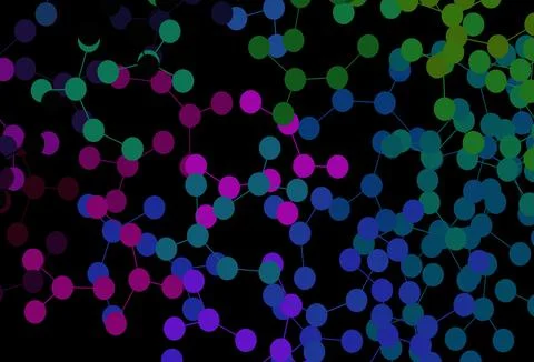 Dark Multicolor vector backdrop with artificial intelligence data. Stock Illustration