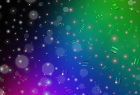 Dark Multicolor vector background with bubbles. Illustrazione stock