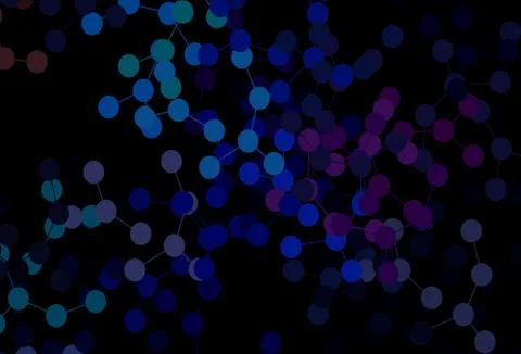 Dark Multicolor vector background with forms of artificial intelligence. Illustrazione stock