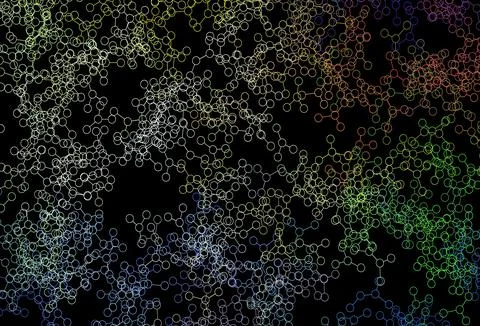 Dark Multicolor vector background with forms of artificial intelligence. Ilustración de archivo