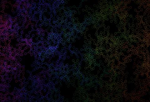 Dark Multicolor vector background with forms of artificial intelligence. Illustrazione stock
