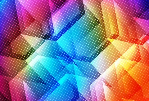 Dark Multicolor vector background with set of hexagons. 스톡 일러스트