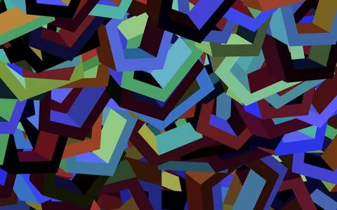 Dark Multicolor vector background with set of hexagons. イラスト素材