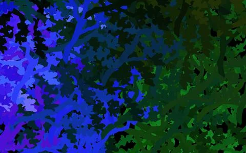 Dark Multicolor vector doodle pattern with leaves, branches. Stock Illustration