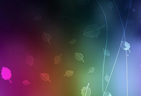 Dark Multicolor vector doodle texture with trees, branches. Stock Illustration