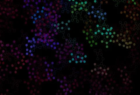 Dark Multicolor vector pattern with artificial intelligence network. 库存插图