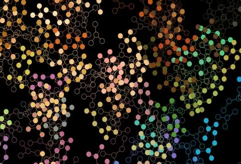 Dark Multicolor vector pattern with artificial intelligence network. Stockillustratie