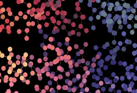 Dark Multicolor vector pattern with artificial intelligence network. Stock Illustration