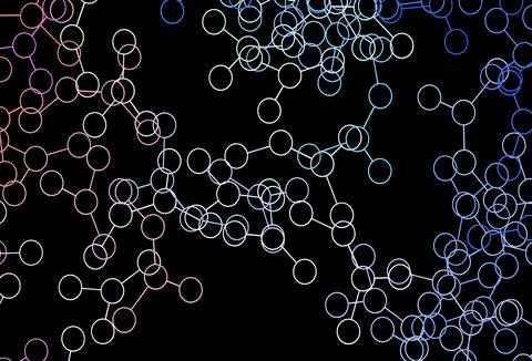 Dark Multicolor vector pattern with artificial intelligence network. Stock Illustration