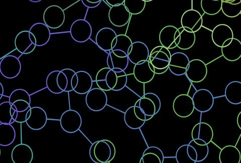 Dark Multicolor vector pattern with artificial intelligence network. Stock Illustration