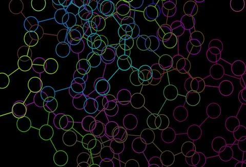 Dark Multicolor vector pattern with artificial intelligence network. Stock Illustration