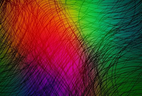 Dark Multicolor vector pattern with bent lines. Illustrazione stock