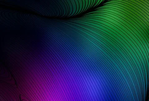 Dark Multicolor vector pattern with bent lines. Stock Illustration