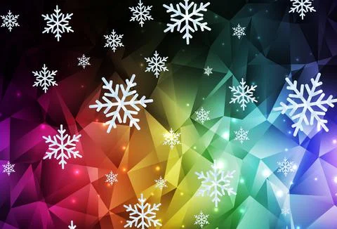 Dark Multicolor vector pattern with christmas snowflakes, stars. 스톡 일러스트