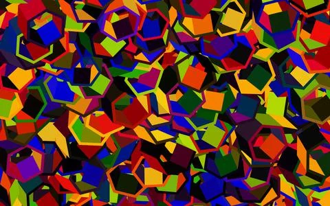 Dark Multicolor vector pattern with colorful hexagons. 스톡 일러스트