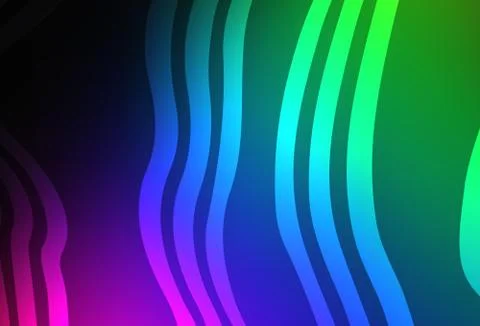 Dark Multicolor vector pattern with curved lines. Stock Illustration