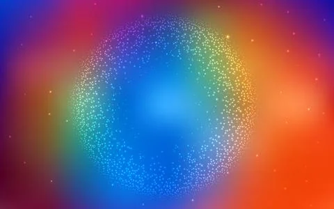 Dark Multicolor vector pattern with night sky stars. Space stars on blurred a 스톡 일러스트