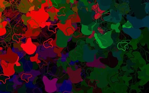 Dark Multicolor vector pattern with random forms. Stock Illustration