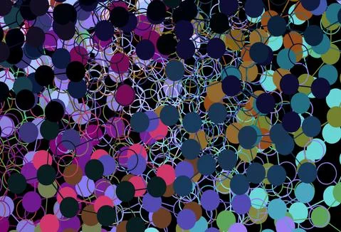 Dark Multicolor vector pattern with spheres. Stock Illustration