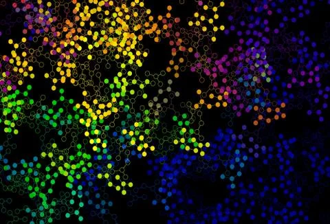 Dark Multicolor vector template with artificial intelligence structure. Stockillustratie