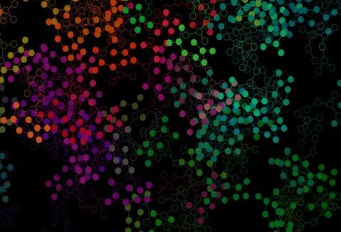 Dark Multicolor vector template with artificial intelligence structure. Stock Illustration