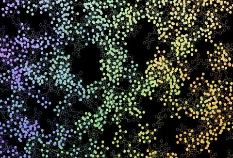 Dark Multicolor vector template with artificial intelligence structure. イラスト素材