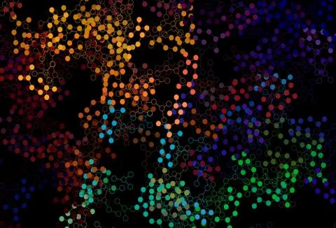 Dark Multicolor vector texture with artificial intelligence concept. Stock Illustration