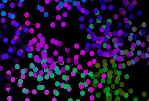 Dark Multicolor vector texture with artificial intelligence concept. Stock Illustration