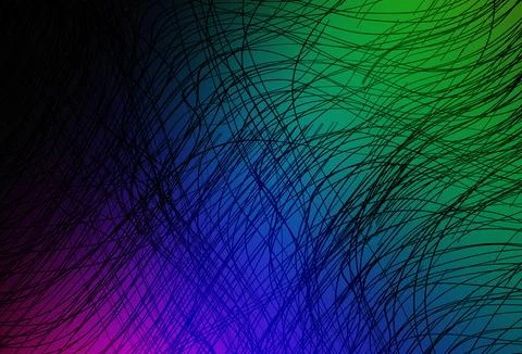 Dark Multicolor vector texture with bent lines. Stock Illustration