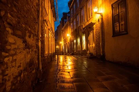 Dark Narrow Streets Stock Photos
