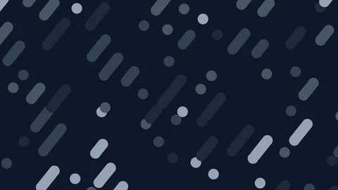 Dark navy backdrop scattered with light gray rounded bars and circles in a di Ilustración de archivo