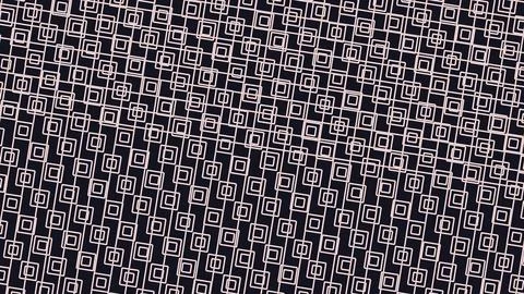 Dark navy background densely filled with light beige square spiral motifs cre Stock Illustration