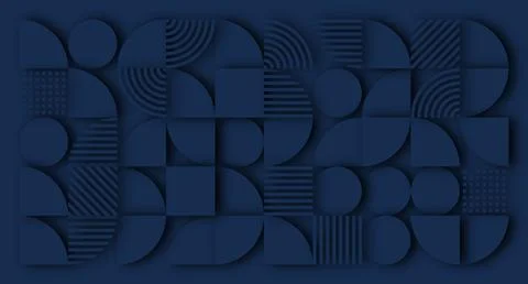 Dark Navy Geometric Abstract Pattern Stock Illustration