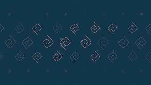 A dark navy surface carries a rhythmic arrangement of fine coral and muted .. Stock Illustration
