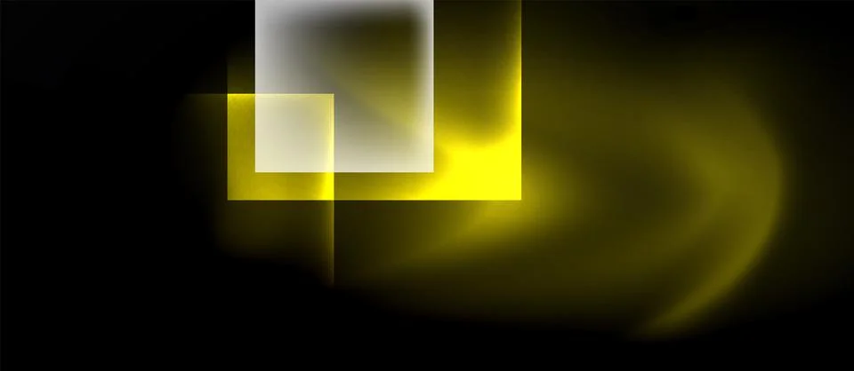 Dark neon colors with glass square shapes Stock Illustration