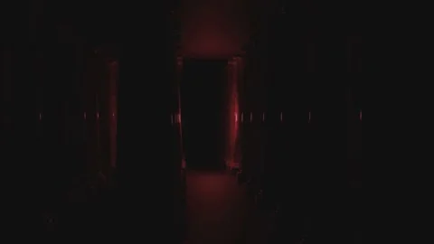Dark Neon Corridor With Moving Light and Shadow Tunnel Depth Stock-Footage 331774387
