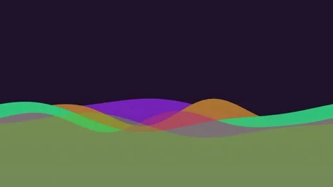 Dark Neon emerald wave abstract background loop Stock Footage 342648505