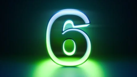 Dark Neon Glow Countdown Green Blue Ten to Zero Stock Footage 292934933