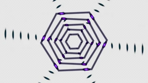 Dark neon honeycomb grid background is a visual design Stock Footage 342347103