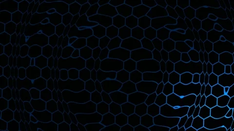 Dark neon honeycomb grid background for seamless looping Stock Footage 342350057