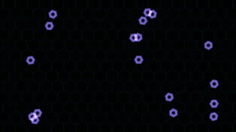Dark neon honeycomb grid background creates a unique Stock Footage 342369924
