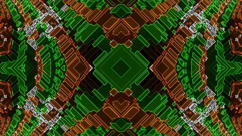 Dark Neon Kaleida Stock Footage 74191700