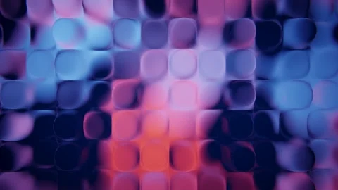 Dark neon sensory button grid loop with glowing rounded tiles. Stock Footage 347393551