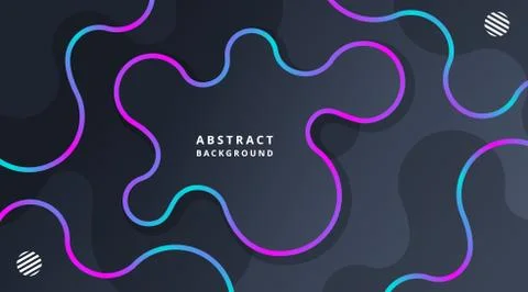 Dark Neon Techno Dynamic Modern Fluid Background Stock Illustration